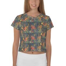 Listing image for Plum Blossoms in the Forrest of Ikuta 1867 Art All-Over Print Crop Tee Shirt