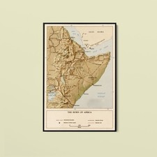 Listing image for Vintage Maps - Horn of Africa - Art Print on Paper or Canvas
