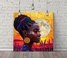 Listing image for AFRICAN TRIBAL WOMAN -SQUARE CANVAS WALL ART FLOAT EFFECT/FRAME/POSTER PRINT