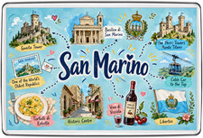 Listing image for San Marino Fridge Magnet Travel Souvenir Gift Three Towers Historic Art Poster