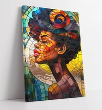 Listing image for BEAUTIFUL PORTRAIT OF CREOLE WOMAN ABSTRACT FRAMED CANVAS WALL ART PICTURE PRINT