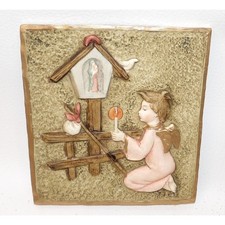 Listing image for Vintage Wall Angel Wayside Shrine Wall Plaque Religious Folk Art