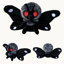 Listing image for Mothman Plush 18" Soft Stuffed Doll Red Eyes Cryptid Monster Collectible Plushie
