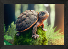 Listing image for Sweet forest turtle Framed Wall Art Poster Canvas Print Picture