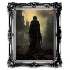 Listing image for Haunted Ruins Gothic Wall Art Spooky Mysterious Wall Decor Eerie Painting Dark C