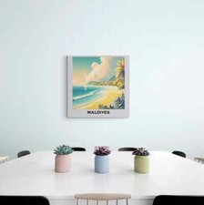 Listing image for RETRO TRAVEL POSTER: Maldives Poster: Maldives, Tourism Poster, Maldives Canvas