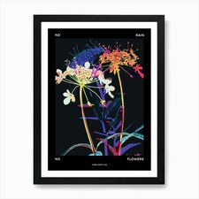 Listing image for No Rain No Flowers Poster Queen Ann Framed Wall Art Poster Canvas Print Picture