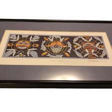 Listing image for Barbara Lavallee Spirit Masks Framed Art Print Alaska Native Wall Decor Folk Art