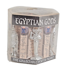 Listing image for Vintage Egyptian Gods 5pc Pewter Collectible Figure Set Ancient Mythology Boxed.