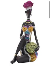 Listing image for African Heritage Figure - Resin Craft, Cultural Entryway Decor