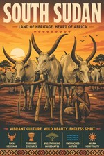 Listing image for South Sudan Vintage Travel Poster Print Retro Wall Art