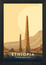 Listing image for Ethiopia Aksum Obelisks Framed Wall Art Poster Canvas Print Picture
