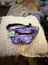 Listing image for Hawaii Spirit Tropical Print Fanny Pack Waist Bag Purple Turtle Themed New