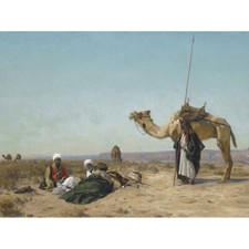 Listing image for Bracht Rest In Syrian Desert Painting Canvas Wall Art Print Poster