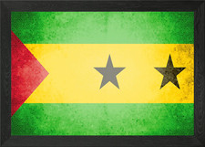 Listing image for Sao Tome and Principe flag Framed Wall Art Poster Canvas Print Picture