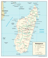 Listing image for Madagascar Road Highway Transportation Transport Map Country Nation Print