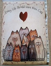 Listing image for Every Life Should Have Nine Cats Folk Art Print Poster Unframed 11x17" Approx