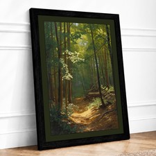 Listing image for Quiet Northern Forest Scandinavian Framed Wall Art Canvas Print Decor Picture