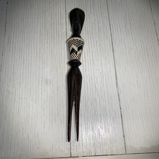 Listing image for Iculanibokola Fijian Cannibal Fork Fiji Tribal Carved Wood Chief Art Ceremonial