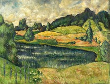 Listing image for Konrad Magi Landscape from Estonia 1915-1916 Expressionist Fine Art Print
