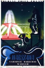 Listing image for Warsaw Poland 1936 Art Deco Travel Poster Gronowski Mermaid Wall Art Print