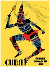 Listing image for 2334.Cuba Happy as a sun quality Poster.Folklore Room Home Interior design wall
