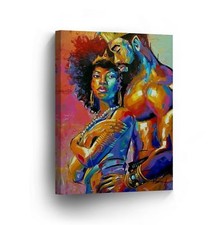 Listing image for Sexy Pose of Hot African Queen King Modern Art CANVAS PRINT Wall Art Home Decor