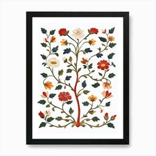 Listing image for Traditional Indian Folk Art-Tree Of Framed Wall Art Poster Canvas Print Picture