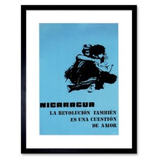 Listing image for Nicaragua Sandinista Revolution Love Poster Framed Wall Art Print 12X16 In