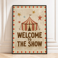 Listing image for Circus Wall Art Print Vintage Carnival Poster Retro Kids Decor - A4 Unframed