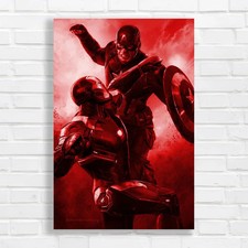 Listing image for Heroic Superheroes Epic Battle Red Canvas Print Large Picture Wall Art