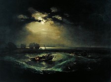 Listing image for Turner Fishermen at Sea 1796 Romantic Seascape Wall Art Print Poster Maritime At
