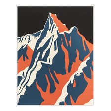 Listing image for Andes Mountain Climbing Orange Blue Colour Block Wall Art Poster Print