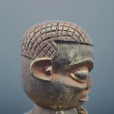 Listing image for c19th Large Central African Ritual Crest Mask Sitting On Basketry Cap