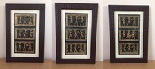 Listing image for Handmade Wall Art tribal Brass/Bronze Dhokra Design 3 pc set rustic look 33x22cm