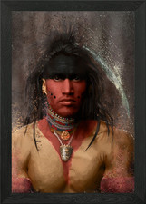 Listing image for Taino Warrior Framed Wall Art Poster Canvas Print Picture