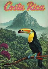 Listing image for Costa Rica Tropical Paradise City Holiday Travel Art Poster Room Wall Print A4