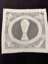 Listing image for Vintage World Cup Argentina 1978 Nottingham Lace Memorabilia Ivory - 31 x 31 cm