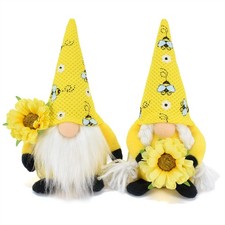 Listing image for 2 Pcs Bumble Bee Gnomes Plush Decorations Swedish Tomte Nisse Doll Gonk Sunfl...