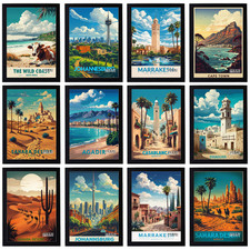 Listing image for Vintage Africa Travel Holiday Poster Retro City Print Decor Wall Art A5 A4 A3