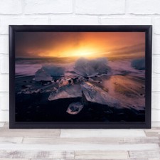 Listing image for Landscape Iceland Travel Tourism Cloudy Sunrise Sea Seascape Wall Art Print