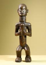 Listing image for African Tribal Male Figure Statue Carved Wood Ritual Sculpture Art-G5821