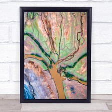 Listing image for God's Palette Kenya Africa Aerial Pattern Tree River Wall Art Print