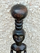 Listing image for Vintage African Carved Decorative Hardwood Tribal Staff Figure 102cm.
