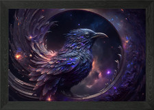 Listing image for Spirit Animal Crow Framed Wall Art Poster Canvas Print Picture