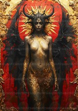 Listing image for Lilith Art Print Dark Goddess Mythology Occult Demon Queen Mystical Decor L34