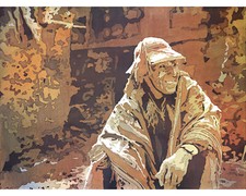 Listing image for Quechua man in the Sacred Valley Peru watercolor painting (fine art print)