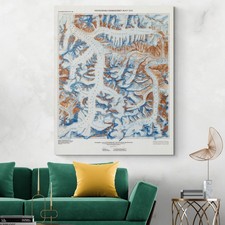 Listing image for 1930 Map of Fedchenko Glacier Tajikistan – Pamir Mountains & Glacial Geography