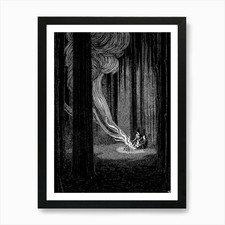 Listing image for Hansel and Gretel Smoke in the Wood Framed Wall Art Poster Canvas Print Picture
