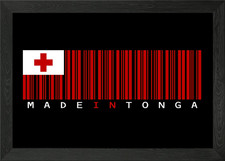 Listing image for Tonga Flag Barcode Framed Wall Art Poster Canvas Print Picture